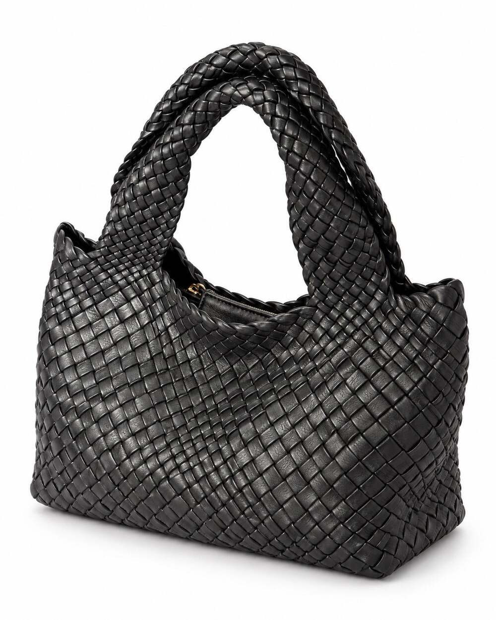 New Ghibli Black Woven Leather Tote Bag Made in Italy Sara Medium 4415